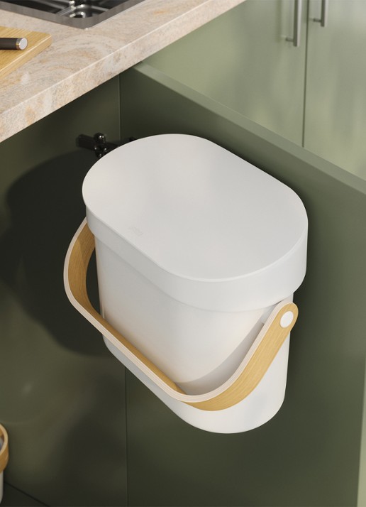Umbra Bellwood compost prullenbak 24,8 cm - achterkant wit
