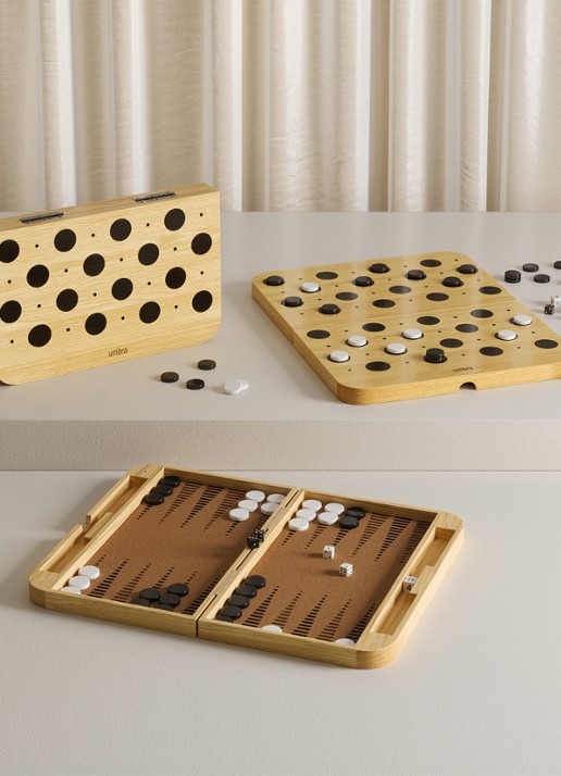Umbra Blitz backgammon spel - detail 3 bruin