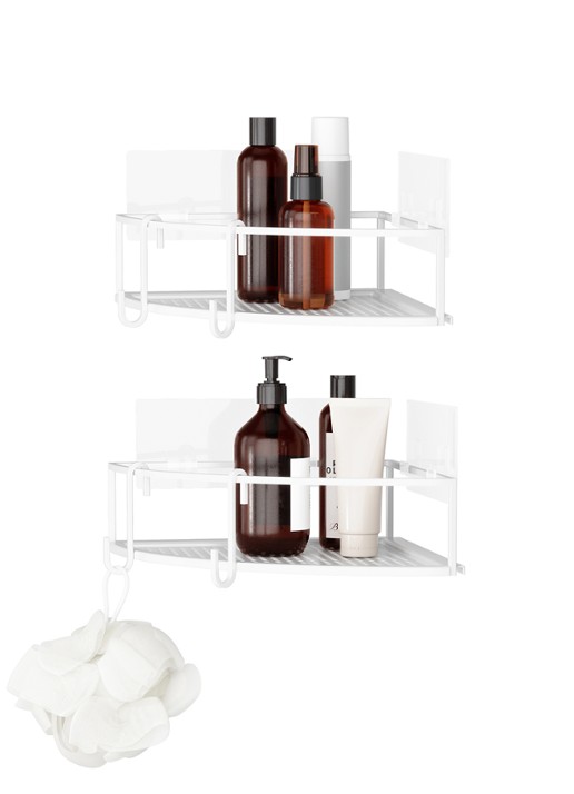 Umbra Cubiko badkamer organizer set van 2 - voorkant 3 wit