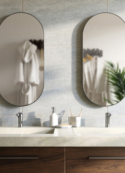 Umbra Hubba wandspiegel 91 x 45 cm - voorkant 2 zilver