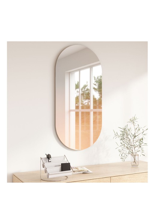 Umbra Misto wandspiegel 61 x 46 cm - voorkant 4 lichtoranje