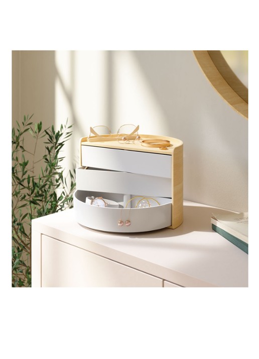 Umbra Moona opbergbox 27,4 cm  - achterkant 2 lichtbruin