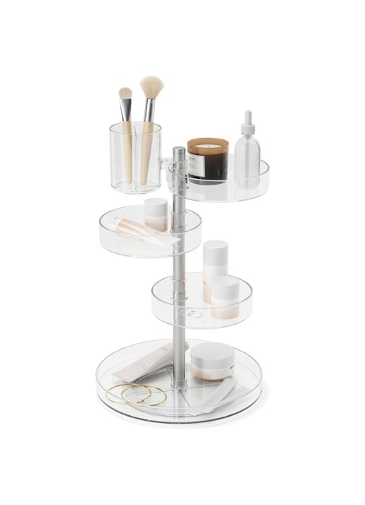 Umbra Pirouette make-up organizer 23 cm - voorkant 2 zilver