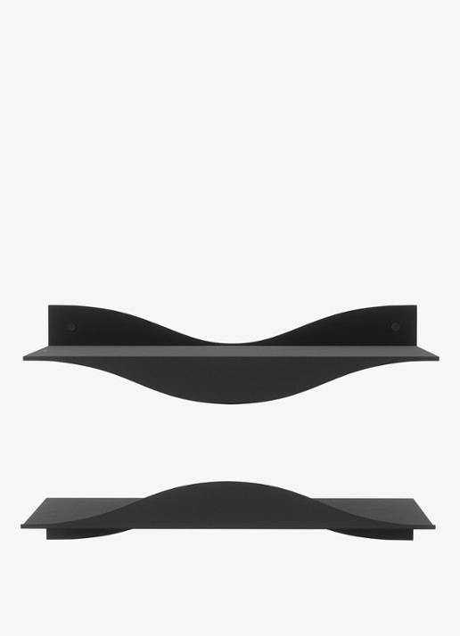 Umbra Surf wandplank set van 2 - detail 4 zwart
