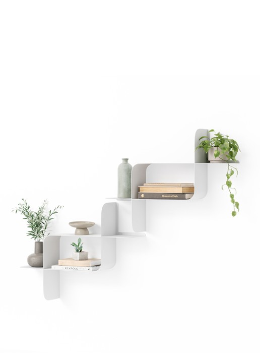 Umbra Wandplank 61 x 47 x 15 cm set van 2 - voorkant 3 wit