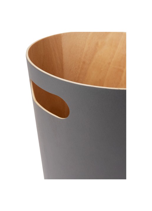 Umbra Woodrow prullenbak 7,5 liter - achterkant 4 donkergrijs