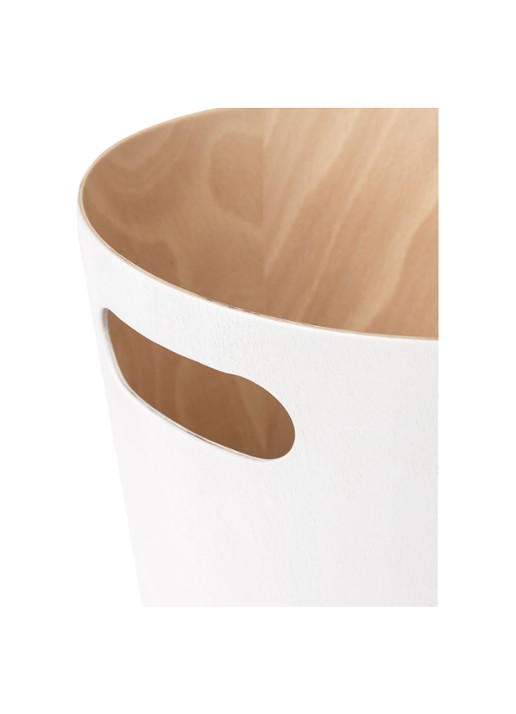 Umbra Woodrow prullenbak 7,5 liter - achterkant wit