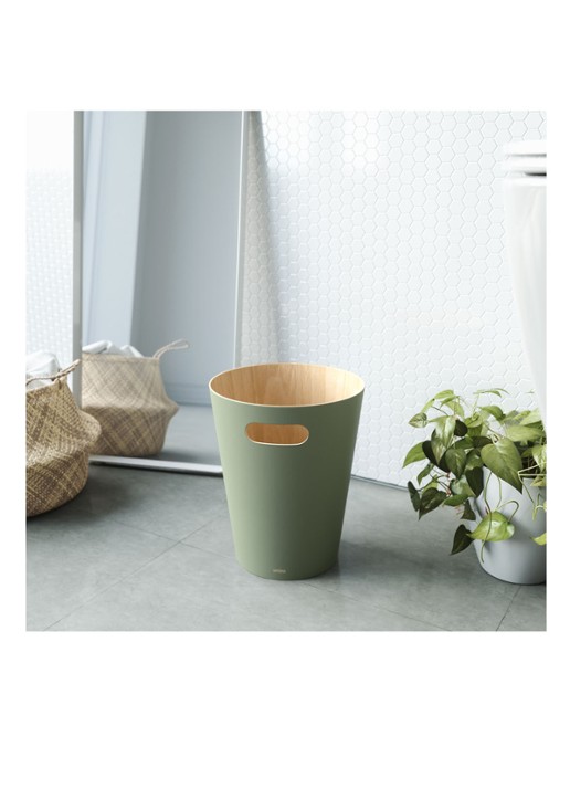 Umbra Woodrow prullenbak 7,5 liter - detail 3 legergroen