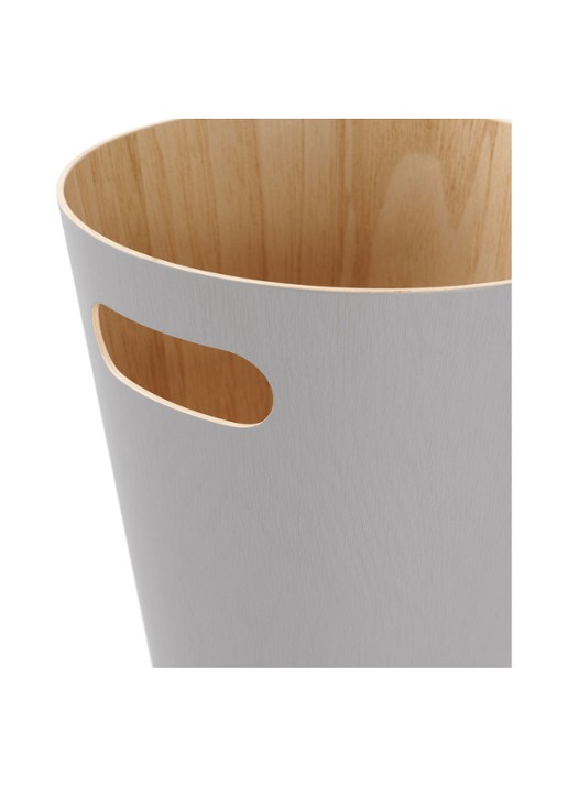 Umbra Woodrow prullenbak 7,5 liter - achterkant 3 lichtgrijs
