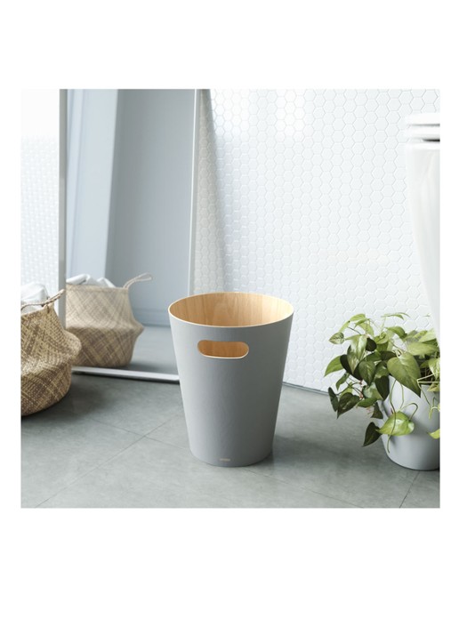 Umbra Woodrow prullenbak 7,5 liter - detail 4 lichtgrijs