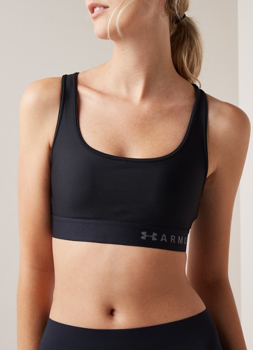 Under Armour Armour Crossback sport bh met medium support - detail 4 zwart