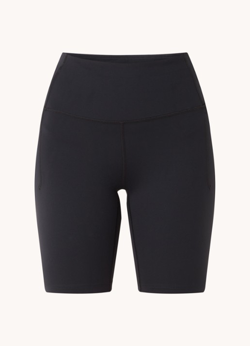 Under Armour Meridian high waist korte trainingslegging met steekzakken - voorkant 3 zwart