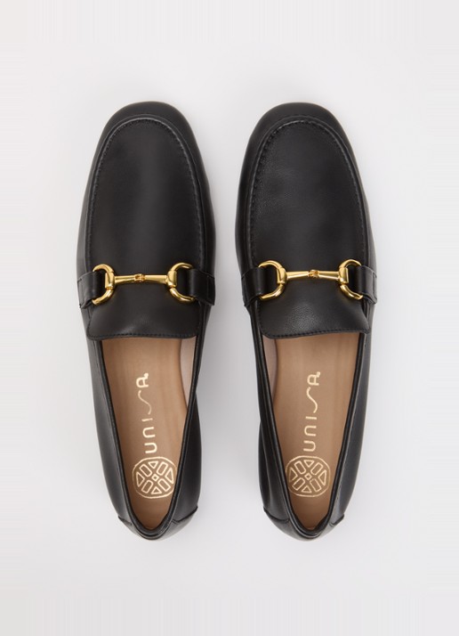 Unisa Belgi loafer van leer - detail 3 zwart
