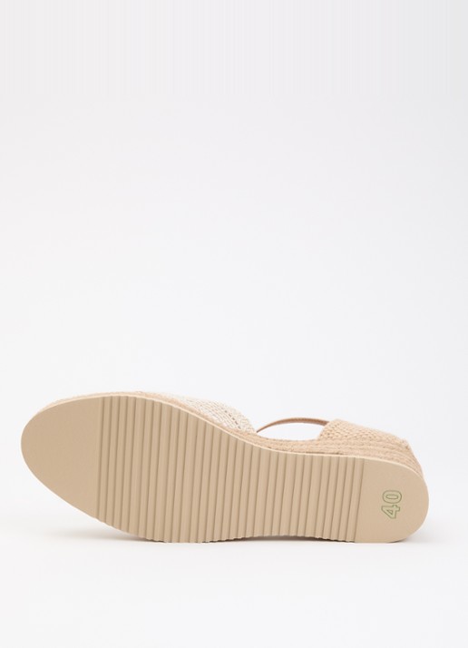 Unisa Ceuta espadrille met leren details - detail 6 creme