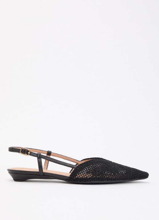 Unisa Cotis slingback met details van leer