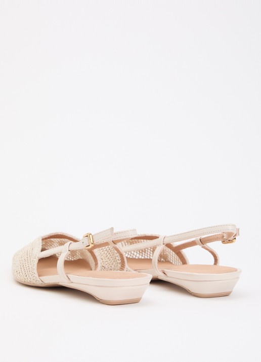 Unisa Cotis slingback met details van leer - achterkant 5 creme