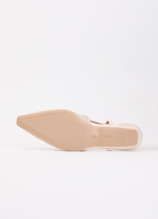 Unisa Cotis slingback met details van leer - detail 3 creme