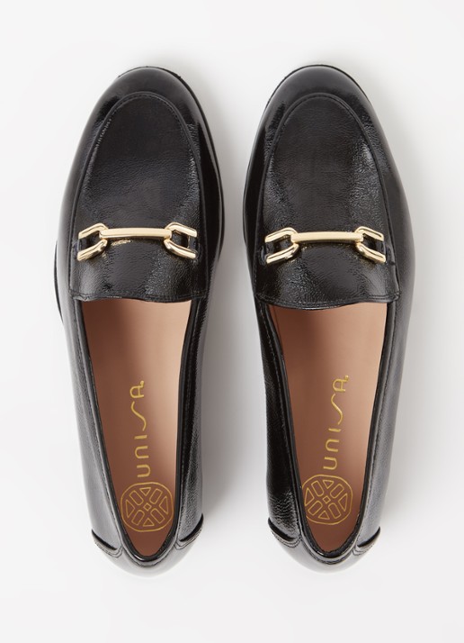 Unisa Daimiel loafer van lakleer - detail 5 zwart