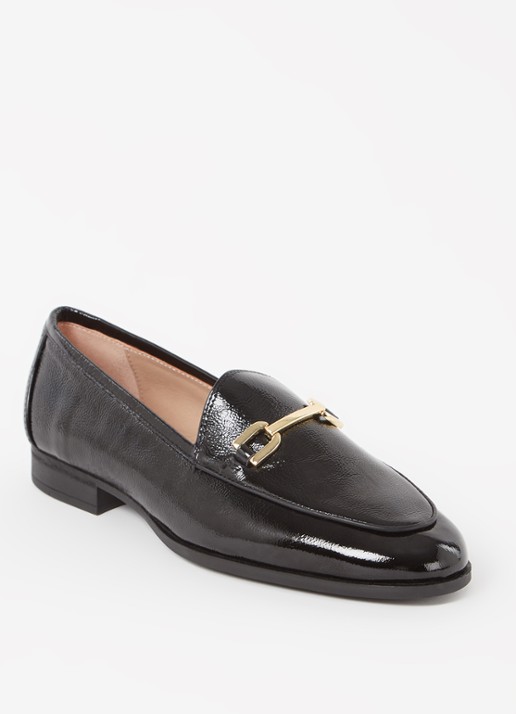 Unisa Daimiel loafer van lakleer - voorkant zwart