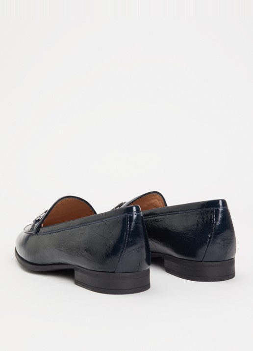 Unisa Dalcy loafer van leer met lakfinish - achterkant 5 zwart