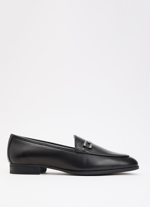 Unisa Dalcy loafer van leer - voorkant zwart