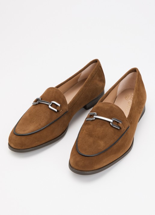 Unisa Dalcy loafer van suède - detail 2 bruin