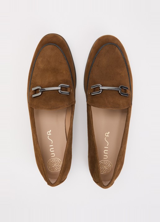 Unisa Dalcy loafer van suède - detail 3 bruin