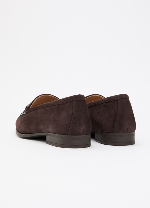 Unisa Dalcy loafer van suède - achterkant donkerbruin