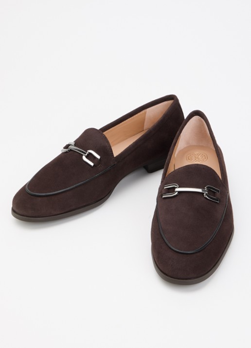 Unisa Dalcy loafer van suède - detail 3 donkerbruin