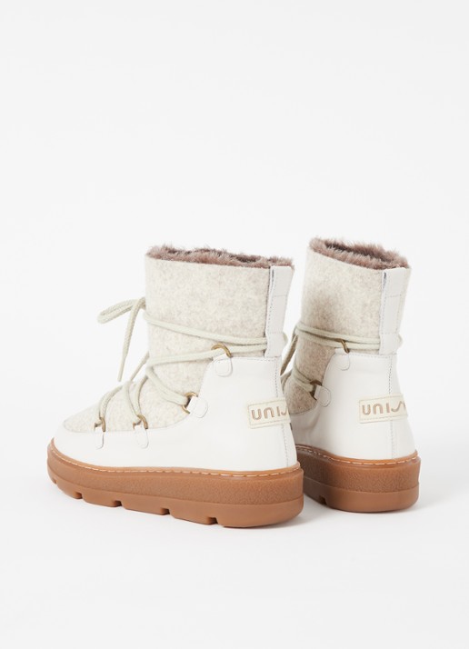 Unisa Frosty snowboot met geitenleren details - detail 2 gebroken wit