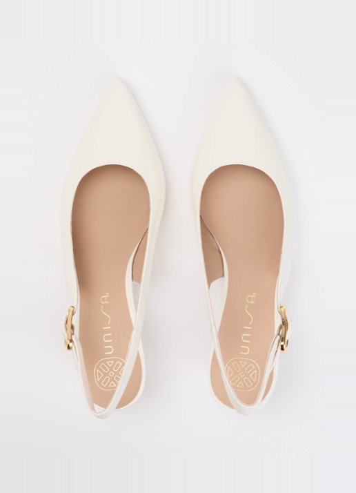 Unisa Ibon slingback van lakleer - detail 3 ivoor