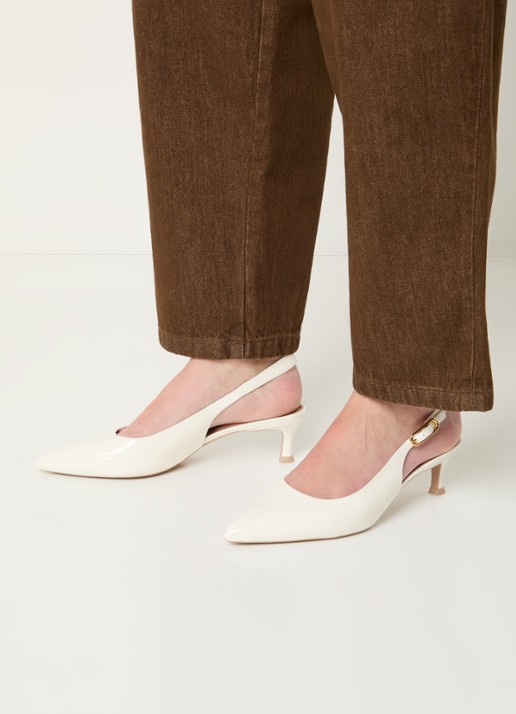 Unisa Ibon slingback van lakleer - voorkant 6 ivoor