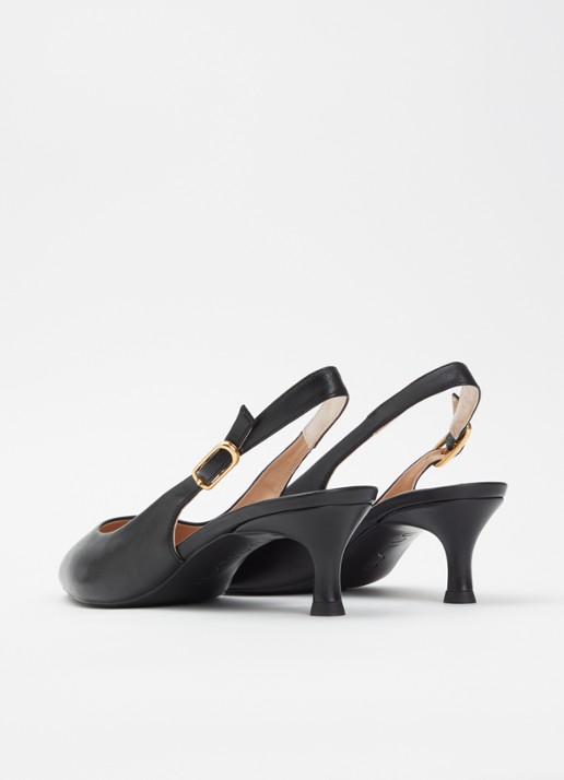 Unisa Ibon slingback van leer - achterkant zwart