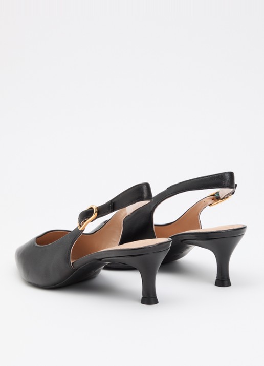 Unisa Ibon slingback van leer - achterkant 5 zwart