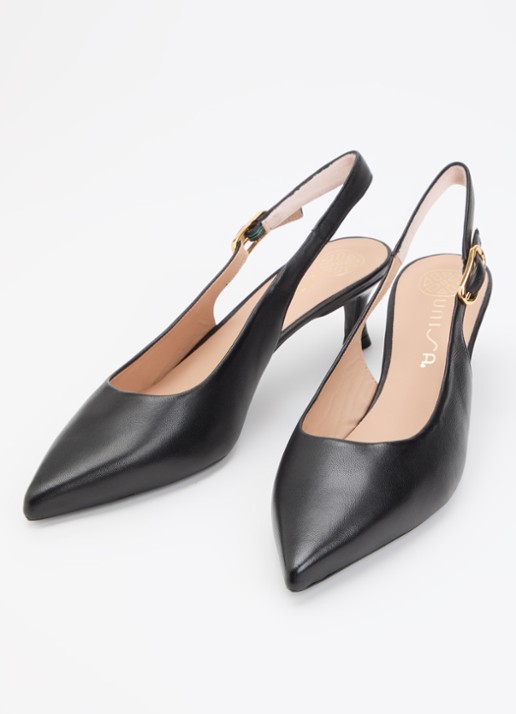 Unisa Ibon slingback van leer - detail zwart