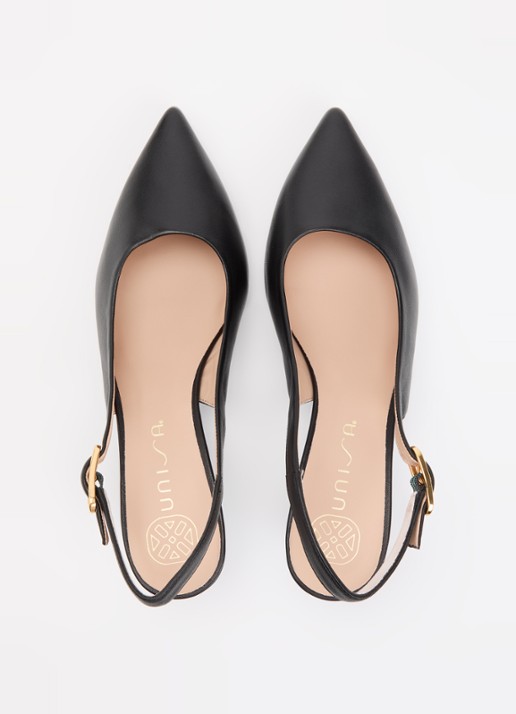 Unisa Ibon slingback van leer - detail 2 zwart