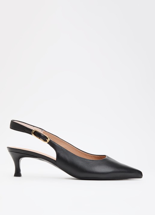 Unisa Ibon slingback van leer - voorkant 4 zwart