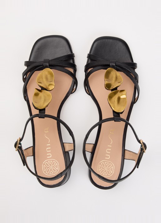 Unisa Jarte sandalette van leer - detail 5 zwart