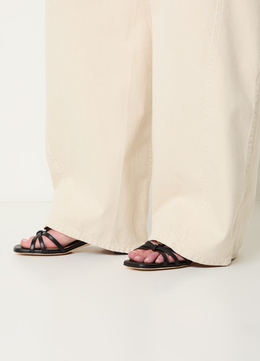 Unisa Jarte sandalette van leer - voorkant 3 zwart