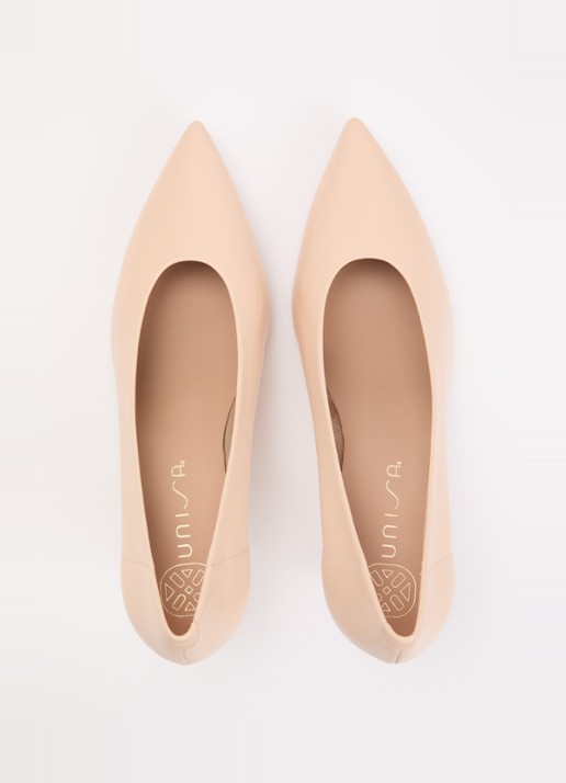 Unisa Lenis pump van leer - detail 5 beige