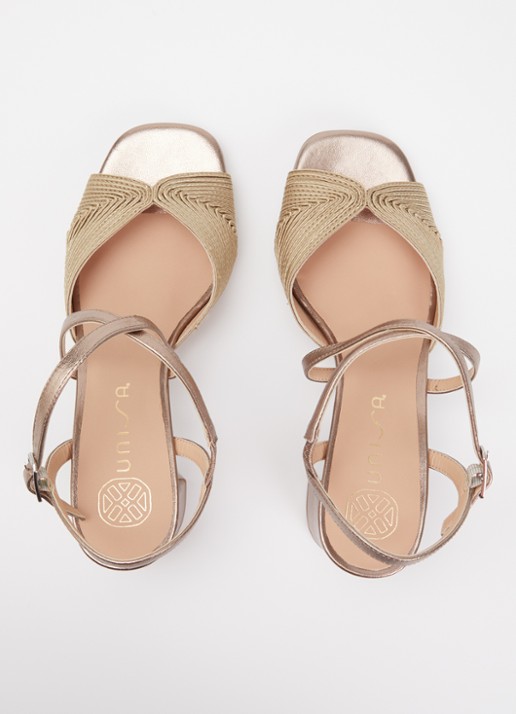 Unisa Maxin sandalette met metallic finish - detail 4 goud