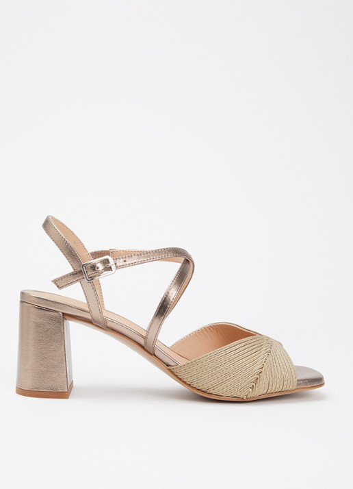 Unisa Maxin sandalette met metallic finish
