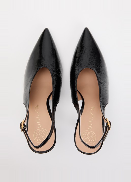 Unisa Tabar slingback leer - detail 3 zwart