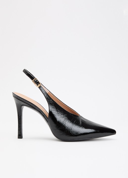 Unisa Tabar slingback leer - voorkant 5 zwart