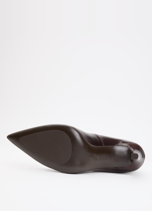 Unisa Teresa pump van leer met lakfinish - detail 3 donkerbruin
