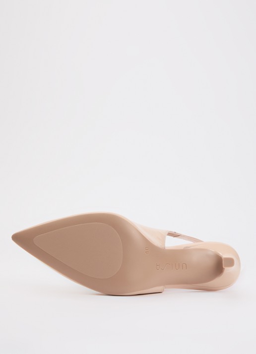 Unisa Terza slingback van leer met lakfinish - detail 5 zalmroze