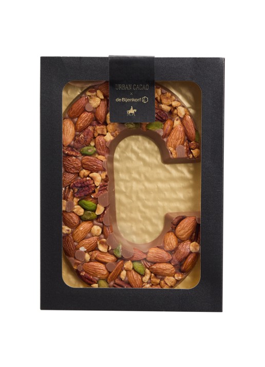 Urban Cacao Melk chocoladeletter met noten 180 gram