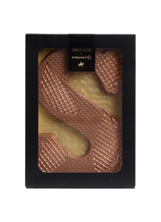 Urban Cacao Melk chocoladeletter met stroopwafel 200 gram