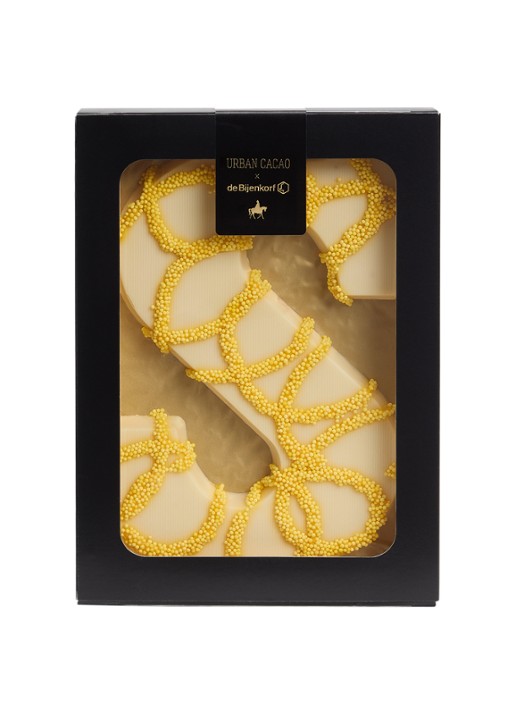 Urban Cacao Witte chocoladeletter met mango en kokos 210 gram