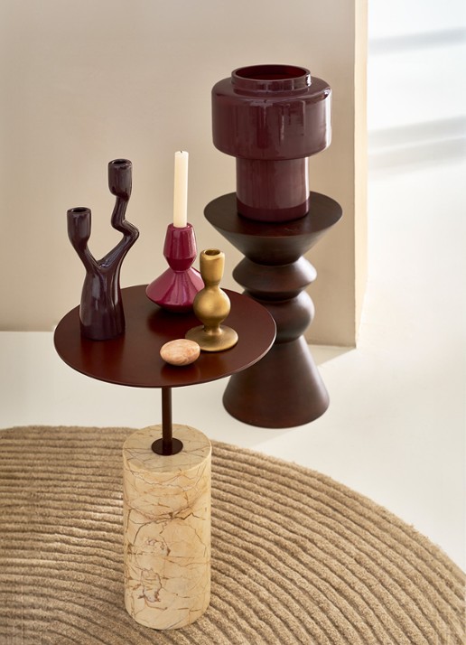 Urban Nature Culture Adora kandelaar 27 cm - voorkant 4 aubergine